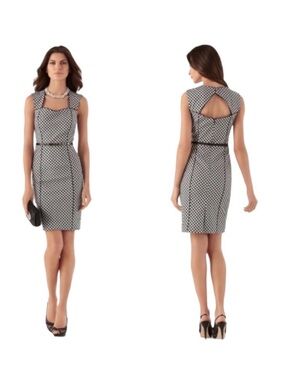 WHBM Modern Gingham Sheath Dress Size 12